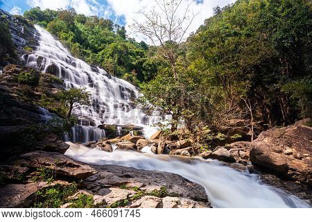 Mae Ya Waterfall In Doi Inthanon National Park, Chiang Mai, Thailand.