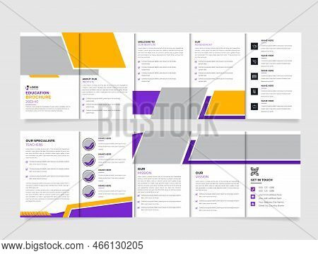 Kids Back To School Education Admission Fivefold Brochure Template, School Fivefold Brochure Design,