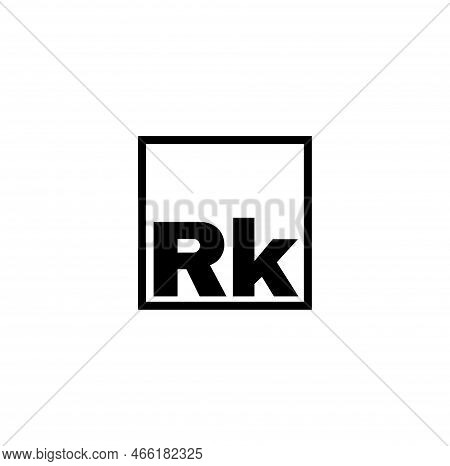 Rk Brand Name Icon. Rk In Square Box Symbol.