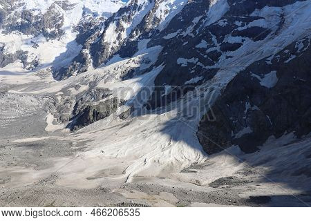 Bezengi Glacier And The Glacial Landscape. Main Caucasian Range.