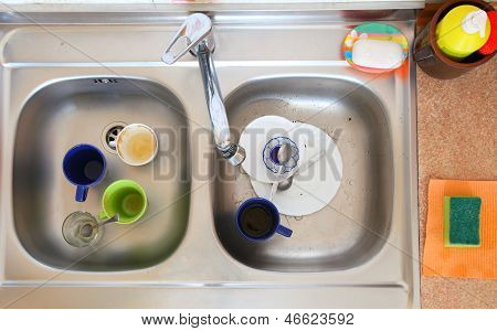 Washing-up Bowl In Kitchen Cup