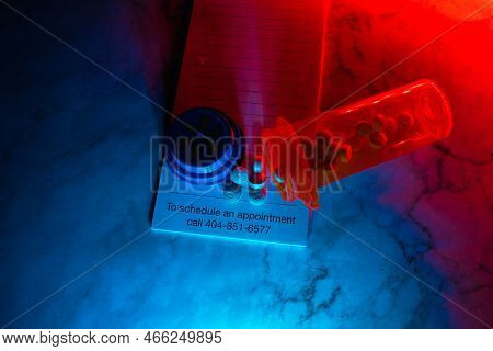 Medication Bottle With Pills Neon Glow