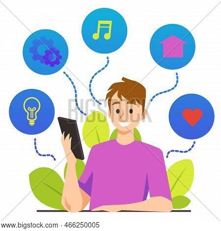 Internet User Behavior Research Concept Flat Vector Illustration Isolated.