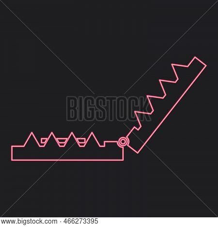 Neon Trap Red Color Vector Illustration Image Flat Style Light