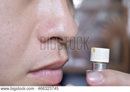 Southeast Asian, Chinese And Myanmar Young Man With Cold Flu Gets Loss Of Smell Called Anosmia. He S