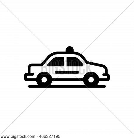 Black Solid Icon For Taxi Cab Car Driver Automobile Public Ride Transport