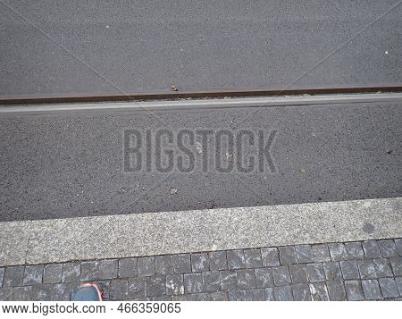 Tram Line Railway On A Street