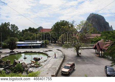 Car Parking For Thai People Travelers Drive Vehicle Stop And Travel Visit Limestone Mountains And Re