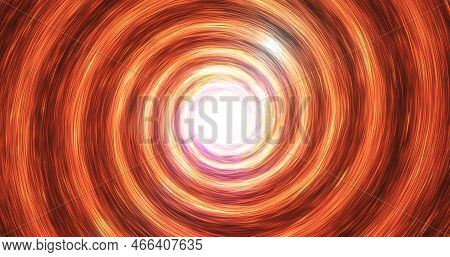Abstract Beautiful Glowing Shiny Bright Orange Fiery Hellhole Tunnel.