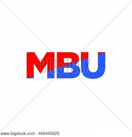 Mbu Brand Name Initial Letters Illustration Icon.