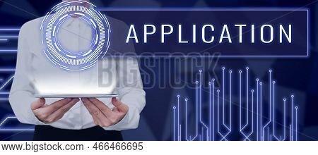 Conceptual Display Application. Business Idea An Order For Something Formal And Usually Written Form