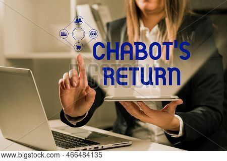 Text Showing Inspiration Chabots Return. Business Showcase The Come Back Of Conversation Via Auditor