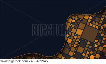 Blockchain Technology Web Banner Ad. Crypto Tech Background