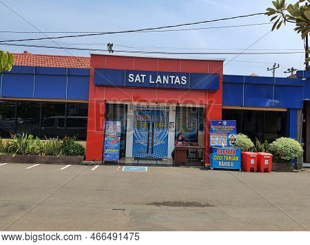 Central Java, Indonesia In October 2022. Jepara Police Traffic Unit Office, A Part Of The Jepara Pol