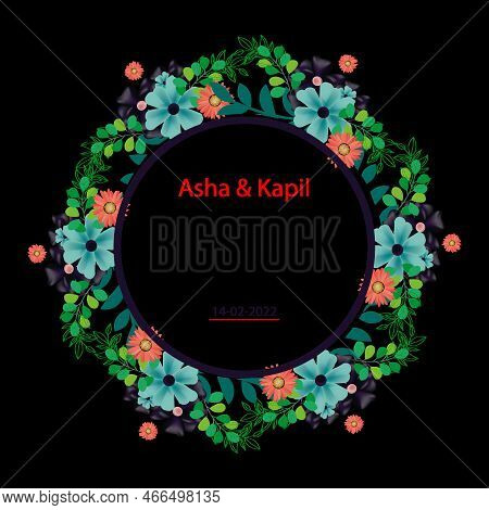 Beautiful Floral Frames Wreath Design Elegant Vector Vintage Flower Border Photo Frame