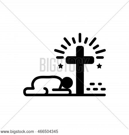 Black Solid Icon For Sin Church Chapel Atonement Penance Religious Faith Prayer