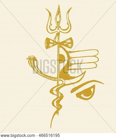 Sketch Of Lord Shiva Outline Design Element Editable Illustration
