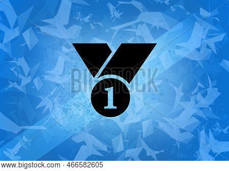 Number 1 Aesthetic Abstract Icon On Blue Background Illustration
