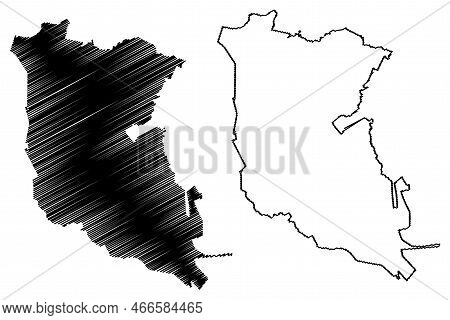 Palizada Municipality (free And Sovereign State Of Campeche, Mexico, United Mexican States) Map Vect