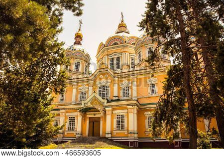 Almaty, Kazakhstan - June 17 2017 : The Zenkov Cathedral Is An Orthodox Russian Church And Landmark 