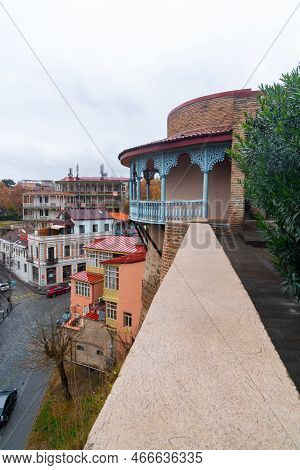 Tbilisi, Georgia - 3 December, 2022: View On Balcony Of Queen Darejan's Palace In Tbilisi