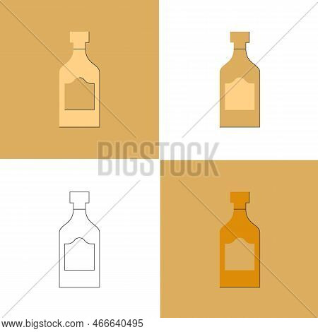 Bottle Of Rum, Great Design For Any Purposes. Flat Style. Color Form. Party Drink Concept. Icon Bott