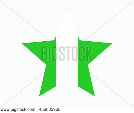 Nigeria Star Flag. Nigerian Star Shape Flag. Federal Republic Of Nigeria Country National Banner Ico
