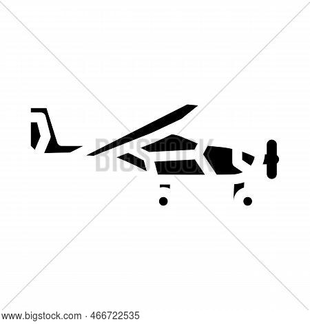Light Sport Airplane Aircraft Glyph Icon Vector. Light Sport Airplane Aircraft Sign. Isolated Symbol