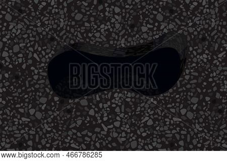Broken Asphalt, A Damaged Road Vector Illustration Design.