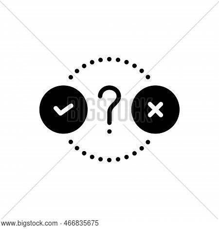 Black Solid Icon For Boolean Question-mark Wrong Right Doubts Label Click Select Choose Vote Agree A