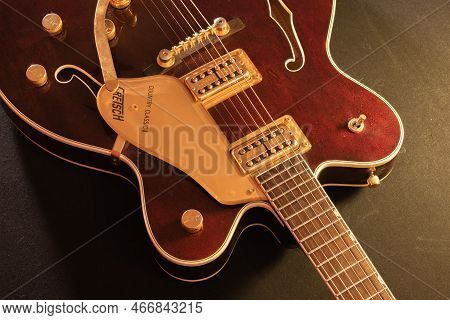 Vaduz, Liechtenstein, January 28, 2022 Product Shot Of A Gretsch Country Classic Electric Guitar