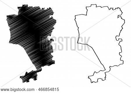 Azoyu Municipality (free And Sovereign State Of Guerrero, Mexico, United Mexican States) Map Vector 