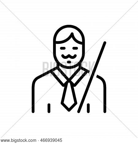 Black Line Icon For Professor Educator Instructor Lecturer Teacher Docent Principal Tutor