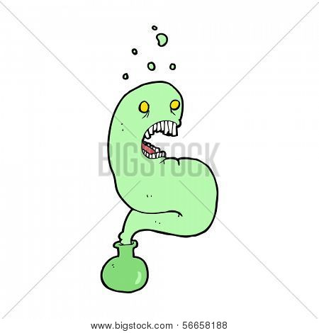 dibujos animados de fantasma de halloween en botella