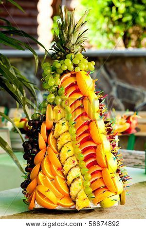 Fruits On Silver Stand