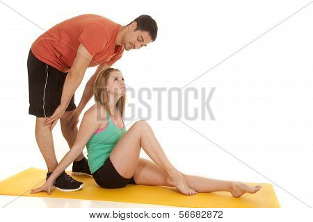 Man Lean Over Woman Fitness