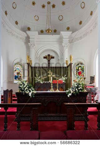 Altar Area In The Saint Mark's Cathedral Of Bangalore.