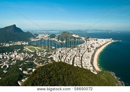 Aerial View of Ipanema and Leblon Beach