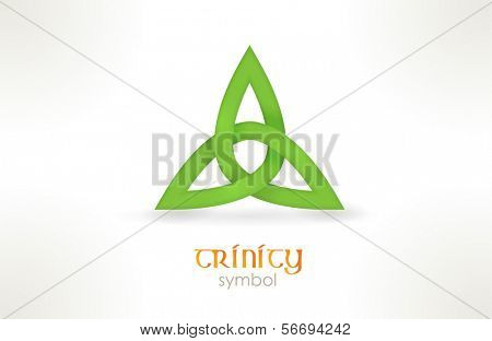 Entrelaçados linha formando um nó chamado Trindade de três forma encurralado.