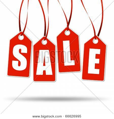 4 Red Labels With Sale