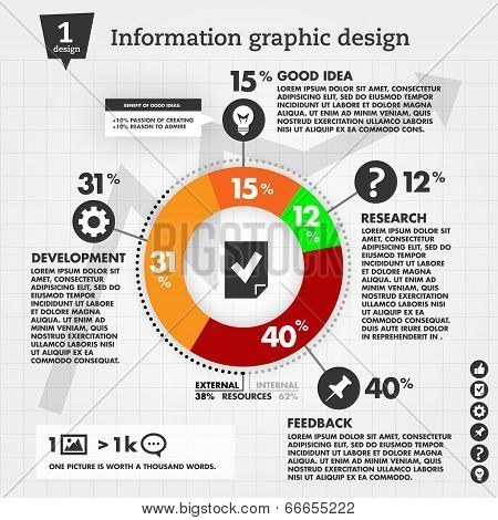 Business Info-graphics concepts with circle and icons - vector illustration.