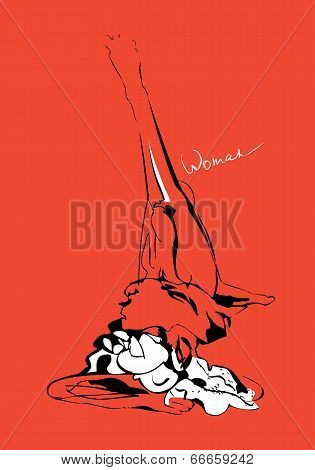 Vector Illustration Of A Reclining Woman