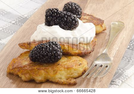 Boxty, Irish Pancake With Blackberries