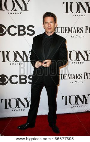 NEW YORK-JUNE 8: Actor Ethan Hawke attends American Theatre Wing's 68th Annual Tony Awards at Radio City Music Hall on June 8, 2014 in New York City.