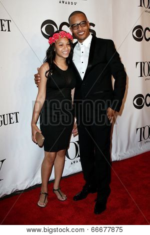 NEW YORK-JUNE 8: Rapper T.I. and daughter Deyjah Imani Harris attend American Theatre Wing's 68th Annual Tony Awards at Radio City Music Hall on June 8, 2014 in New York City.
