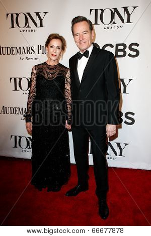 NEW YORK-JUNE 8: Actor Bryan Cranston (R) and wife Robin Dearden attend American Theatre Wing's 68th Annual Tony Awards at Radio City Music Hall on June 8, 2014 in New York City.