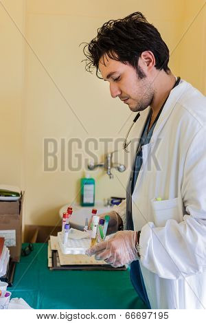 Doctor And Blood Samples