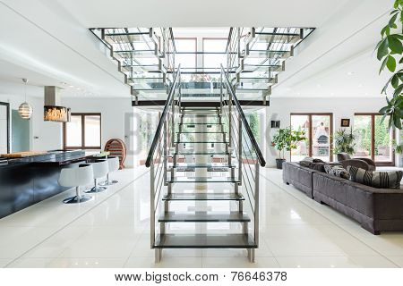 Modern Stairs In Luxury Apartment