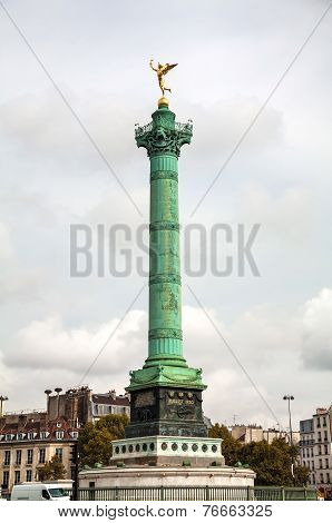July Column At Place De La Bastille In Paris, France