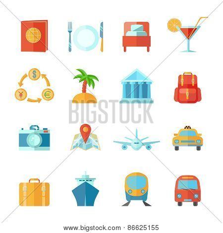 Travel Icon Flat Set